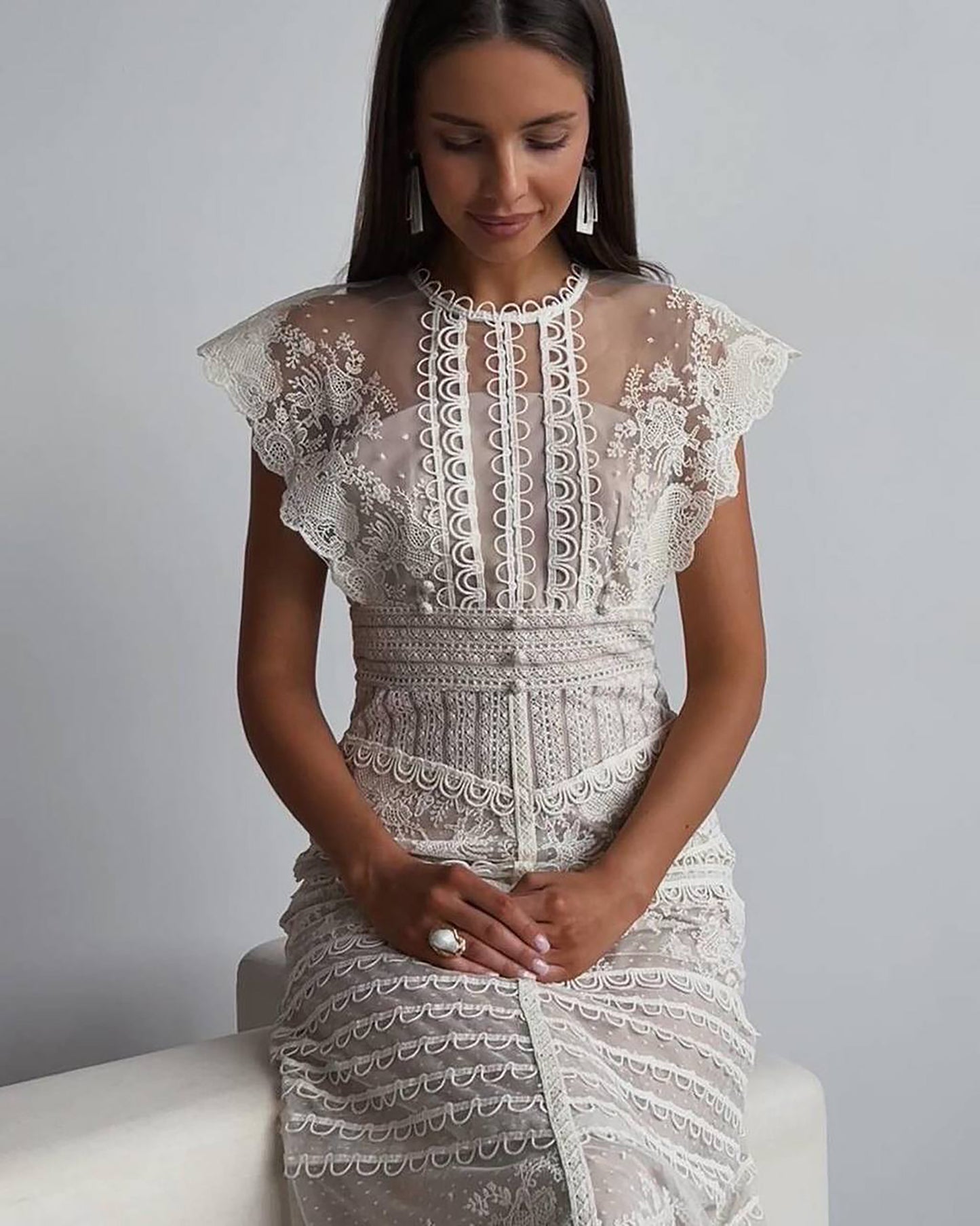 Beautifully detailed lace dress