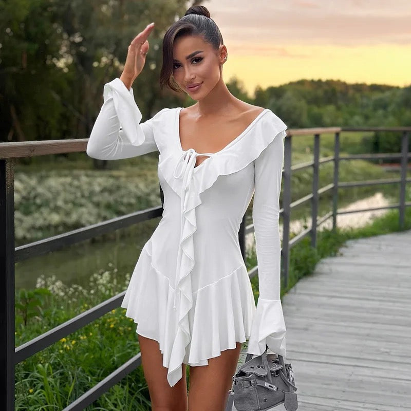 Mini dress with long sleeves