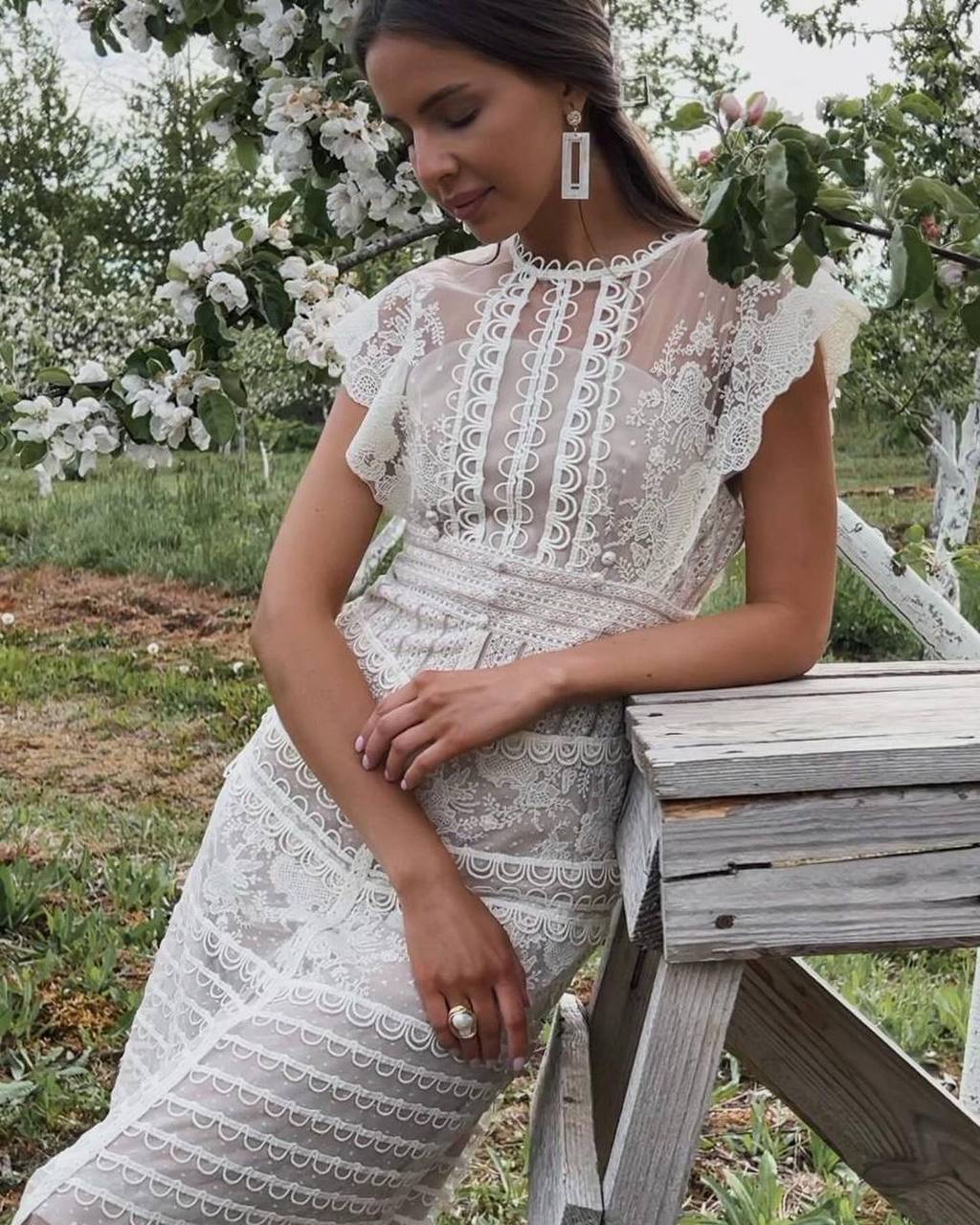 Beautifully detailed lace dress